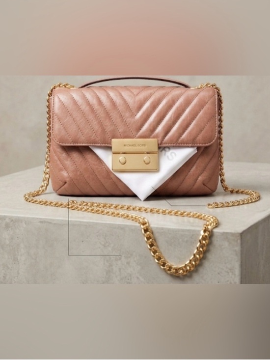 Michael Kors Handbags - MICHAEL KORS SLOAN DUSTY ROSE QUILTED
CROSSBODY BAG (30F5GSLM1L)